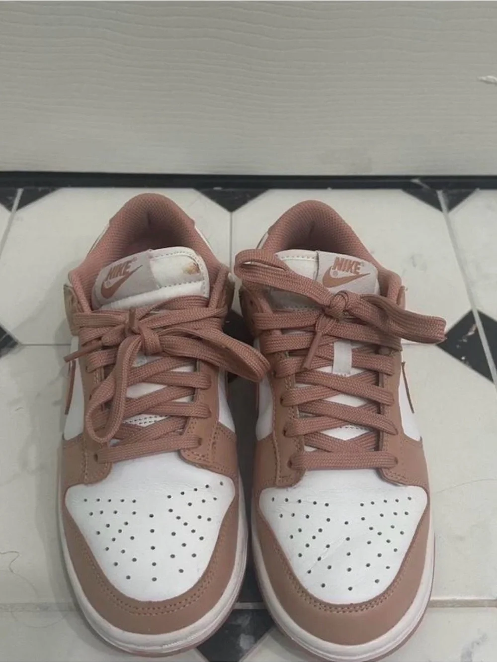 Nike Women’s Low-Top Sneakers in Rose Tan and White